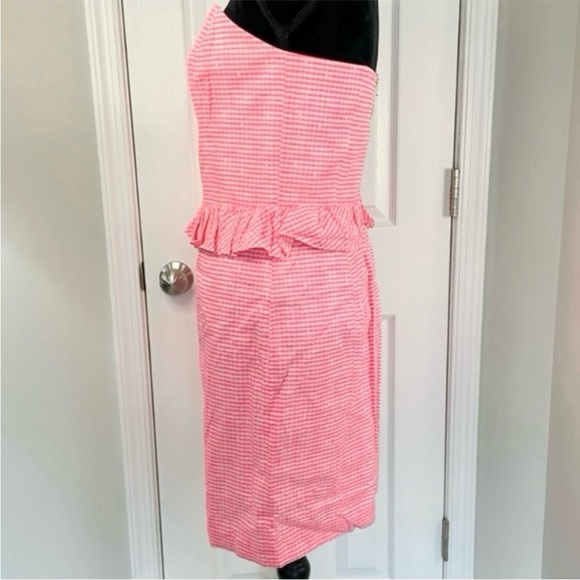 Lilly Pulitzer Lowe Fiesta Pink Gingham Strapless Mini Dress Size 8 - Picture 6 of 12